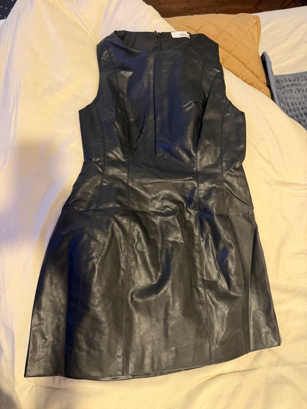 TALULAH Black Faux Leather Mini Dress